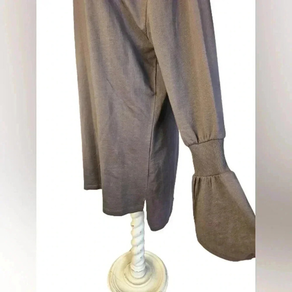 Zara Basic Collection Charcoal Gray Flare Sleeve High Low Dress Size S - Picture 2 of 7